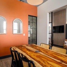 a table in a room